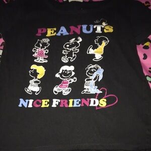 Peanuts Nice Friends Black T-Shirt